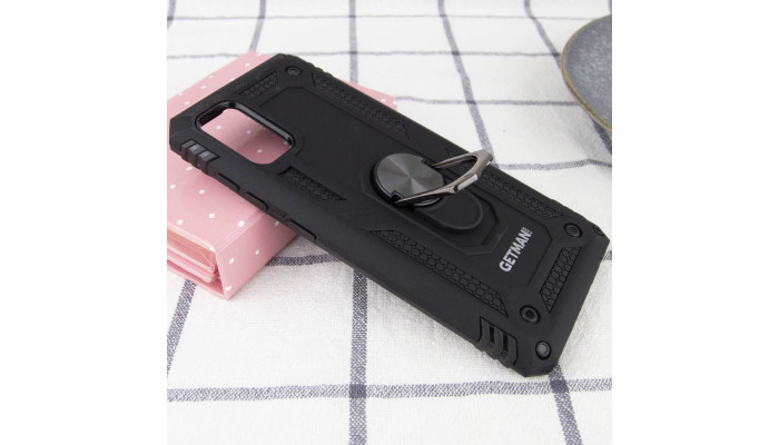 Ударостійкий чохол GETMAN Serge Ring for Magnet для Samsung Galaxy A41 Чорний - фото