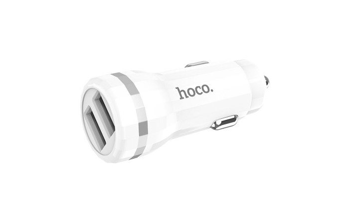 Автомобильное зарядное устройство Hoco Z27 Staunch (2USB 2.4A) (+кабель Lighthing) Белый - фото