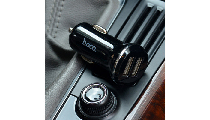 Автомобільний зарядний пристрій Hoco Z1 (2USB 2.1A) Чорний - фото