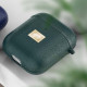 TPU футляр Leather Type для навушників AirPods 1/2 Зелений - фото