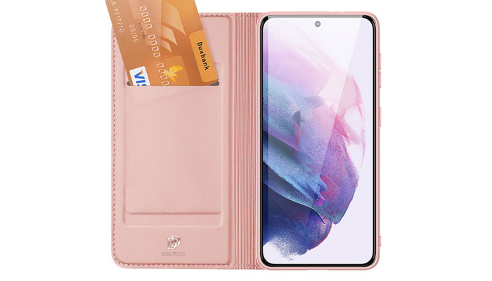 Чехол-книжка Dux Ducis с карманом для визиток для Samsung Galaxy S22+ Rose Gold - фото