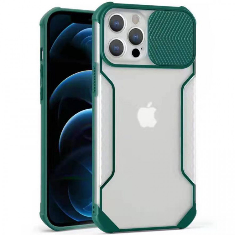 Чехол Camshield matte Ease TPU со шторкой для Apple iPhone 12 Pro / 12 (6.1) (Зеленый) фото