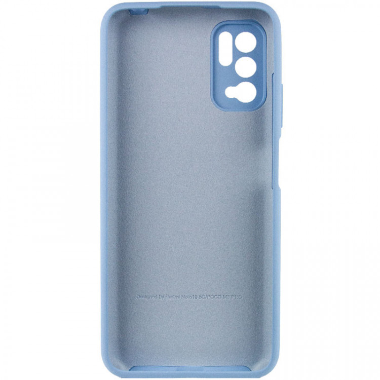 Чехол Silicone Cover Full Camera (AA) для Xiaomi Redmi Note 10 5G / Poco M3 Pro (Голубой / Lilac Blue) фото