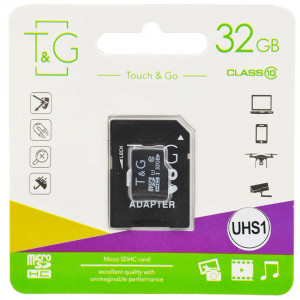 Карта памяти T&G microSDHC (UHS-1) 32 GB class 10 (с адаптером) Черный