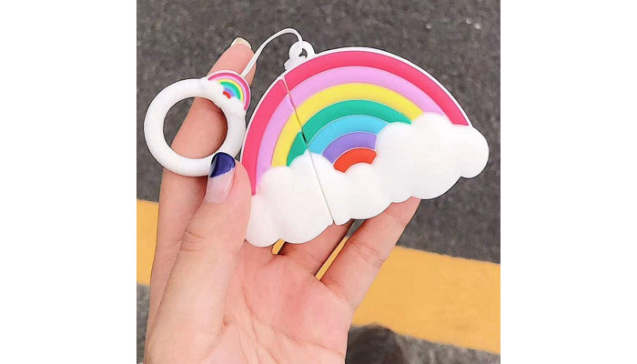 Силиконовый футляр Fairy Tale series для наушников AirPods 1/2 Rainbow - фото