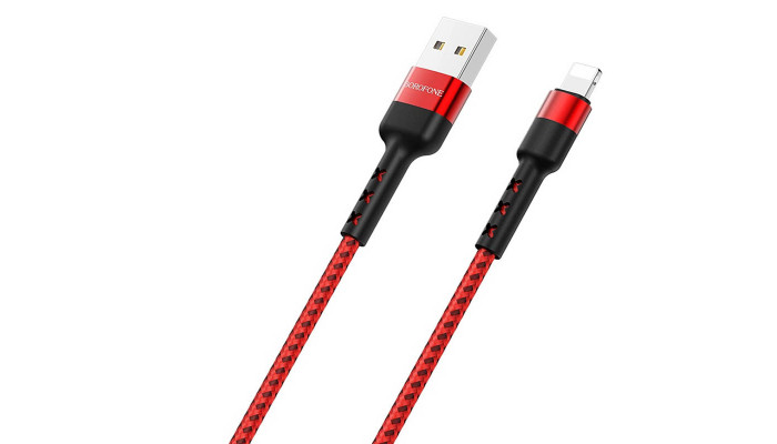 Дата кабель Borofone BX34 Advantage USB to Lightning (1m) Красный - фото