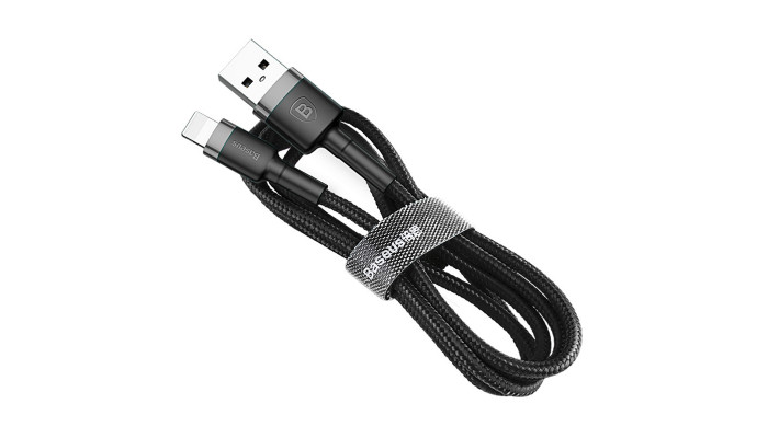 Дата кабель Baseus Cafule Lightning Cable 1.5A (2m) (CALKLF-C) Сірий / Чорний - фото